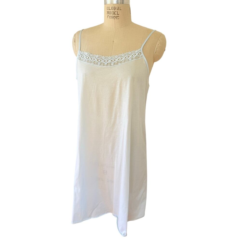 Hanro of Switzerland Short Slip Nightgown in Pale Mint Green Blue Size Large